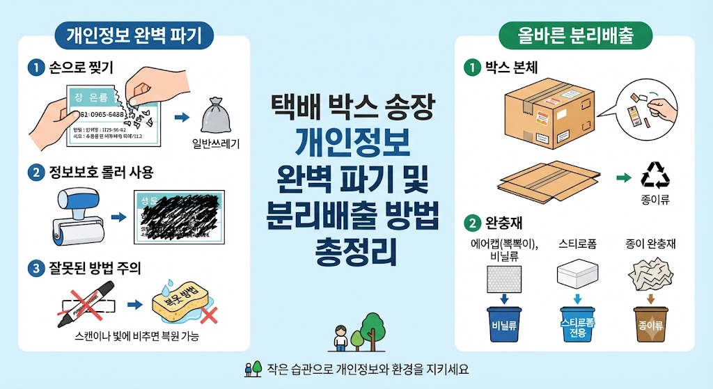 택배 박스 송장 개인정보 완벽 제거